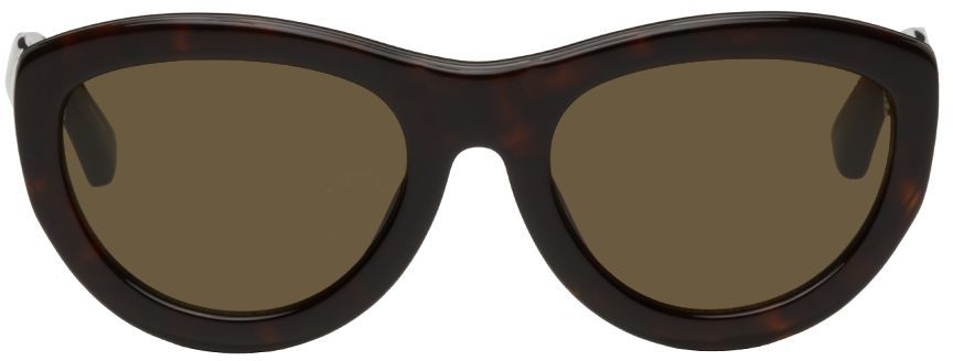 Dries Van Noten Tortoiseshell Linda Farrow Edition Round Sunglasses