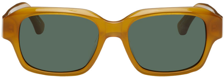 Dries Van Noten Brown Linda Farrow Edition Rectangular Sunglasses
