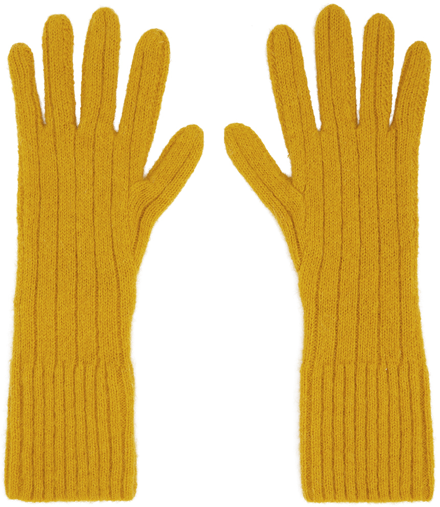 Blue Ribbed Gloves