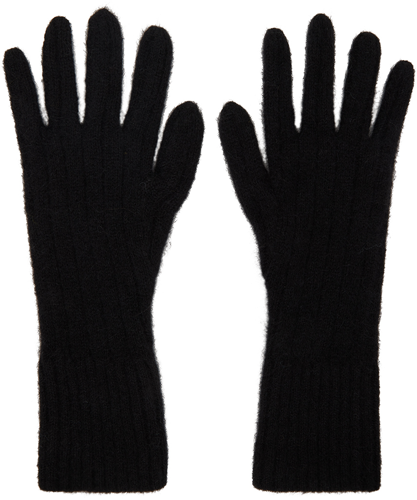 Dries Van Noten Black Neilos Gloves