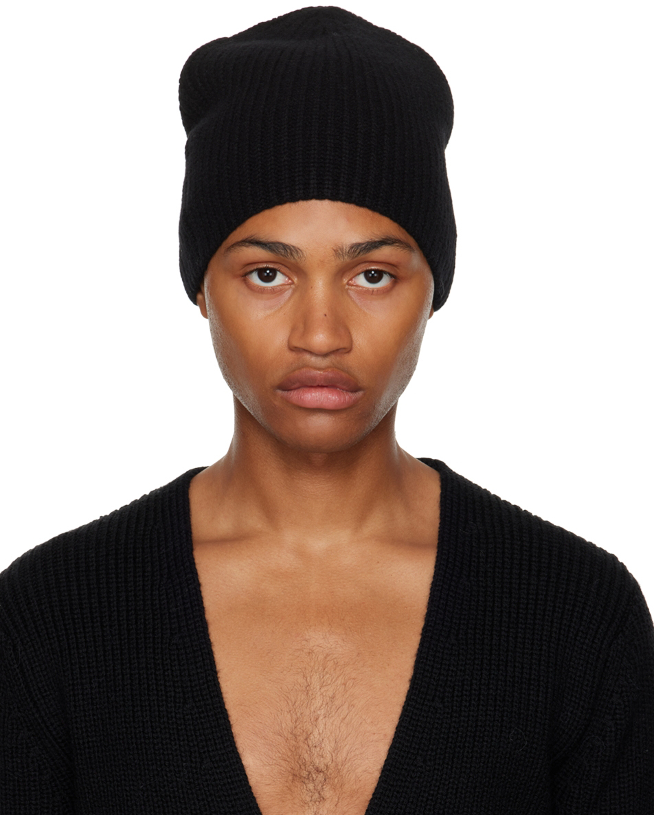 black designer beanie