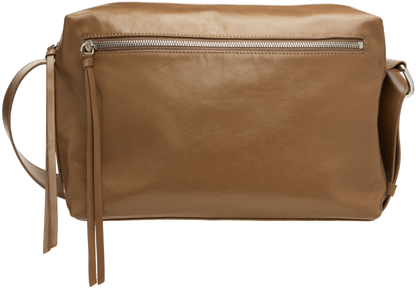 Dries Van Noten: Tan Leather Pouch | SSENSE Canada