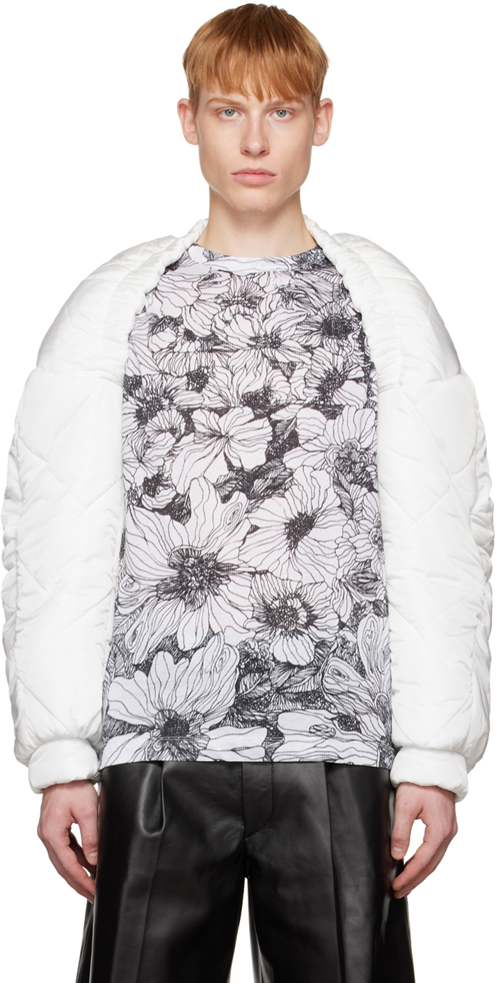 White Quilted Down Jacket