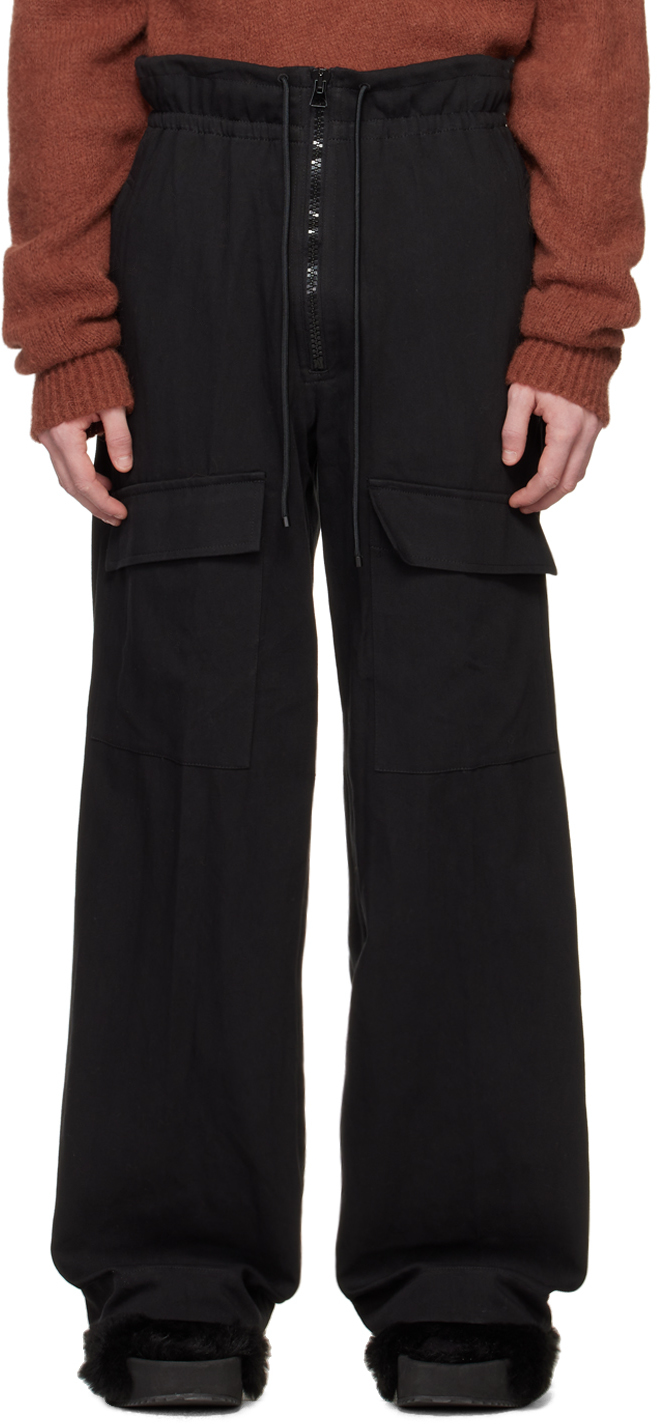 Black Straight-Leg Cargo Pants SSENSE Men Clothing Pants Cargo Pants 