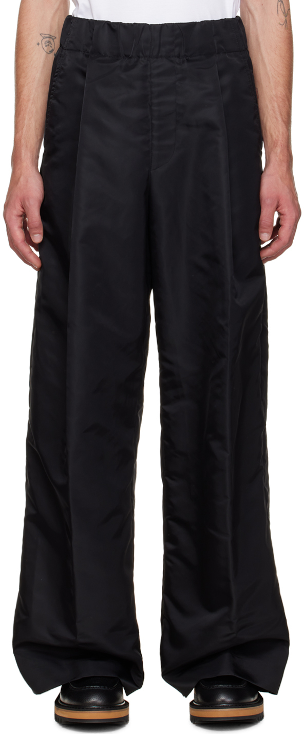 Dries Van Noten: Black Water-Repellant Lounge Pants | SSENSE Canada