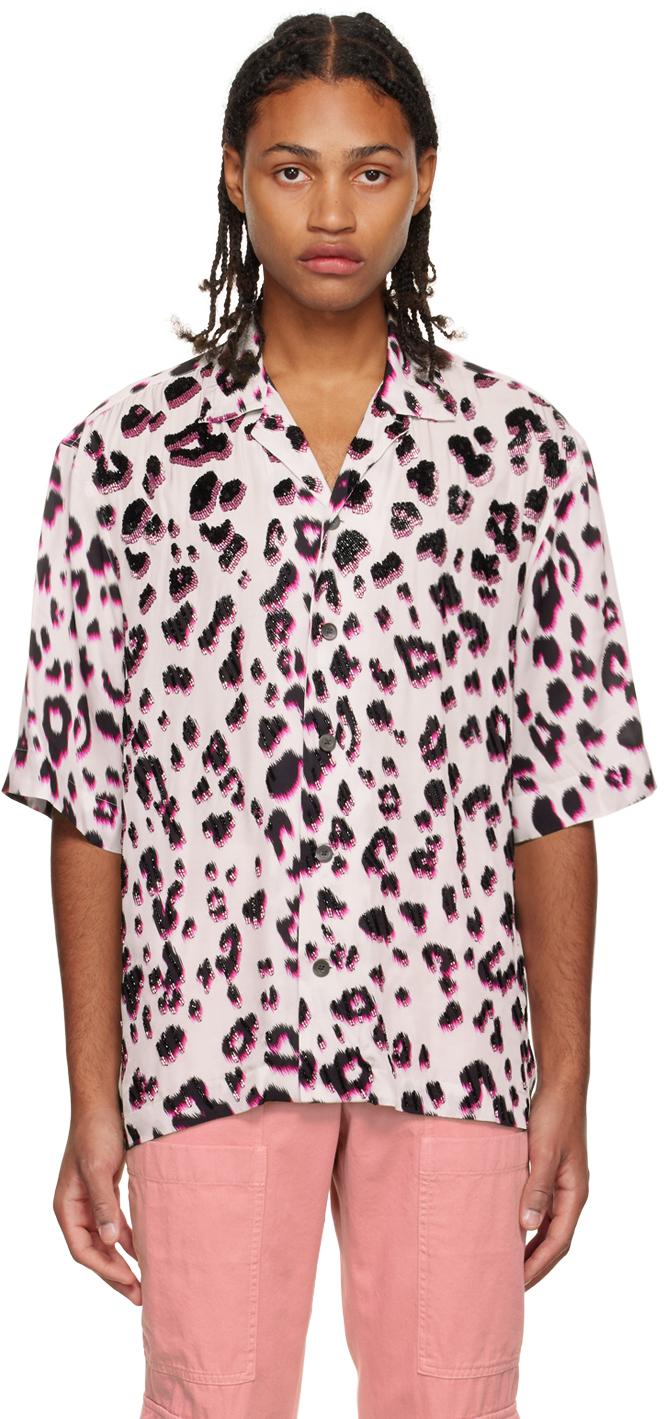Dries Van Noten White Beaded Leopard Shirt