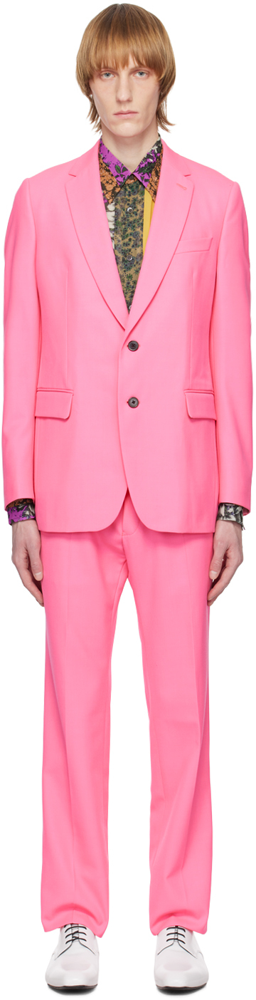 Dries Van Noten: Pink Two-Button Suit | SSENSE