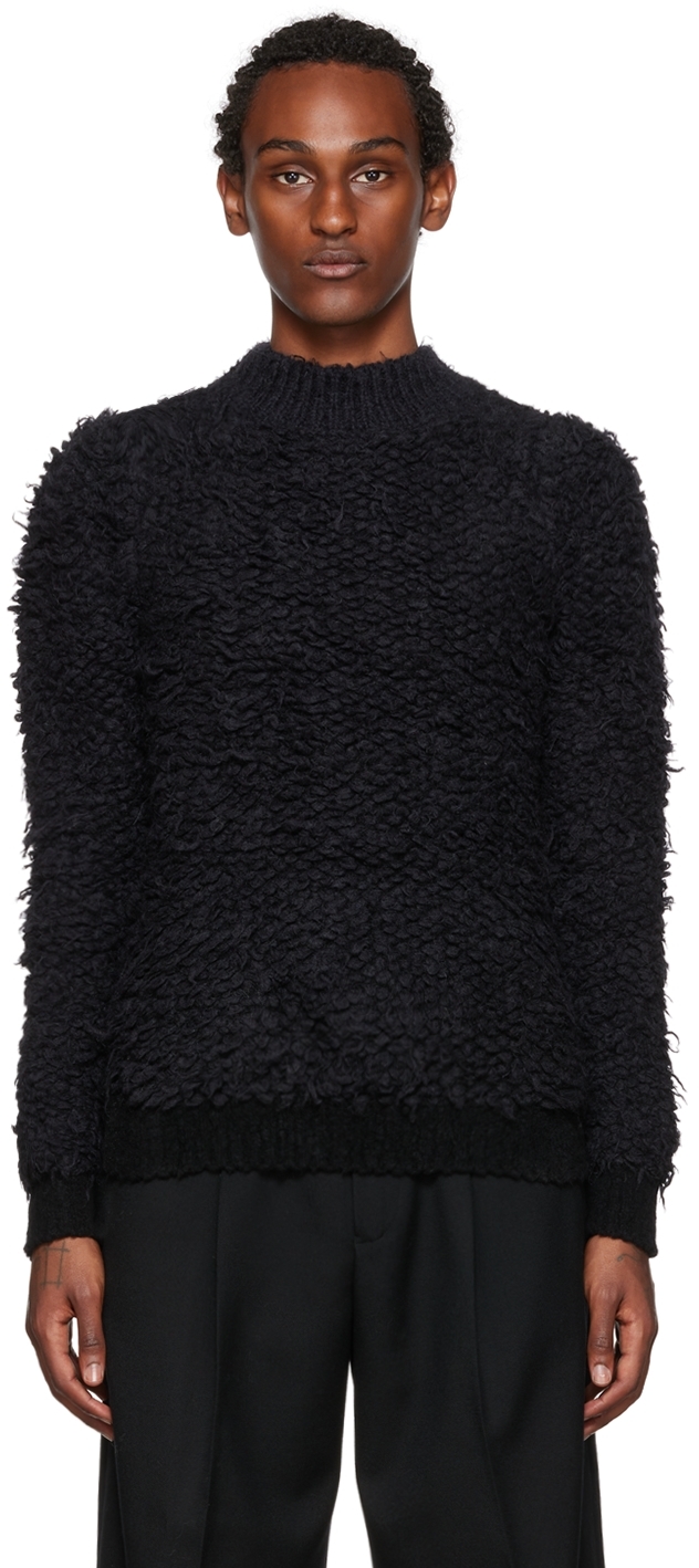 Dries Van Noten Black Nylon Sweater In 900 Black