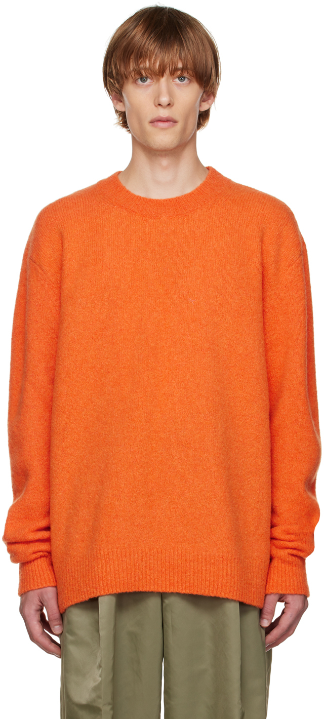 Dries Van Noten: Orange Crewneck Sweater | SSENSE