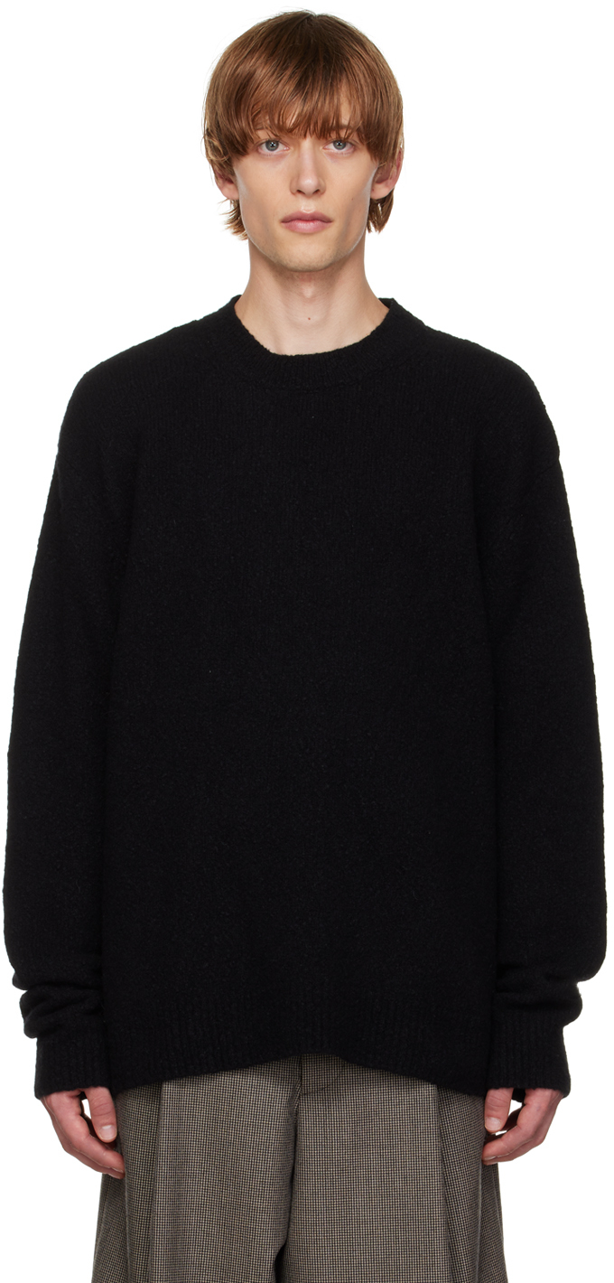 Dries Van Noten: Black Crewneck Sweater | SSENSE