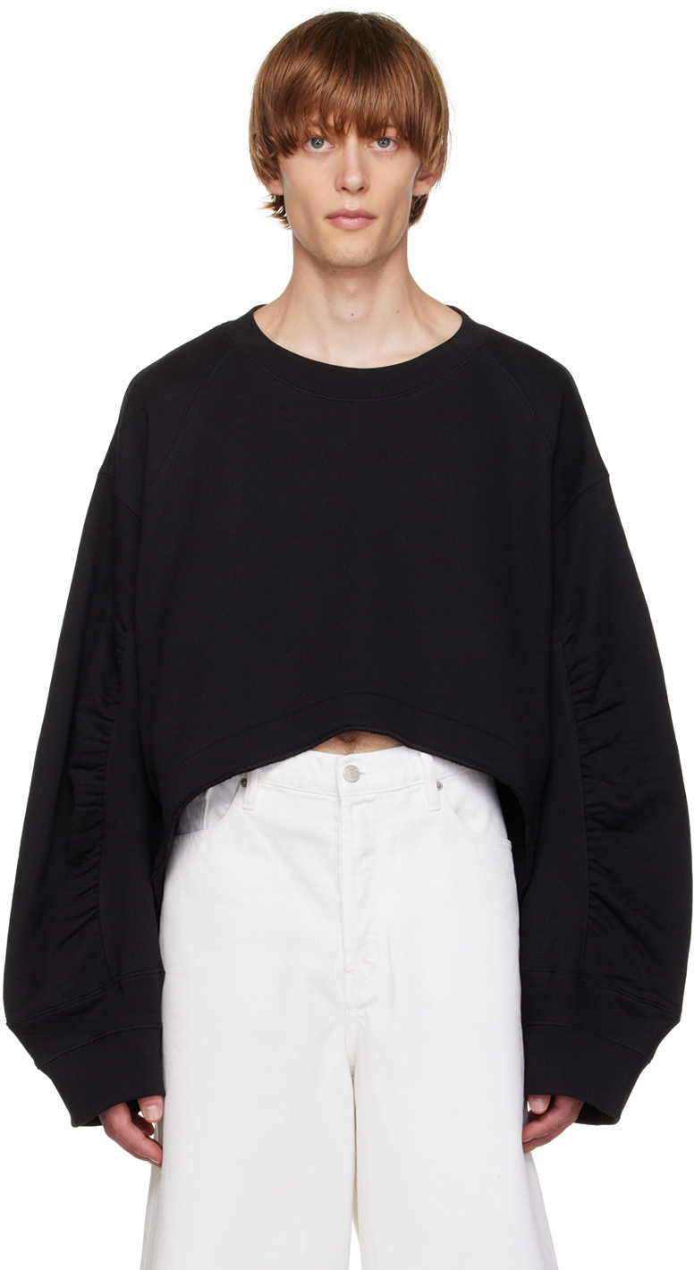 Dries Van Noten: Black Asymmetric Sweatshirt | SSENSE Canada