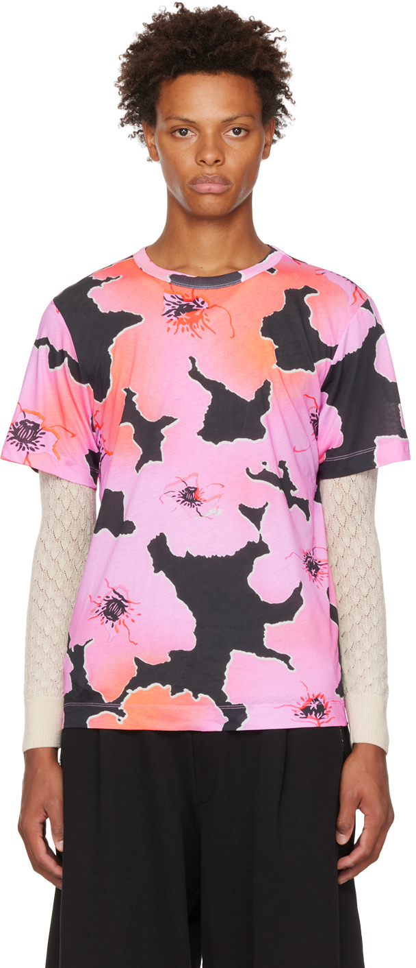 Dries Van Noten Pink Printed T-Shirt