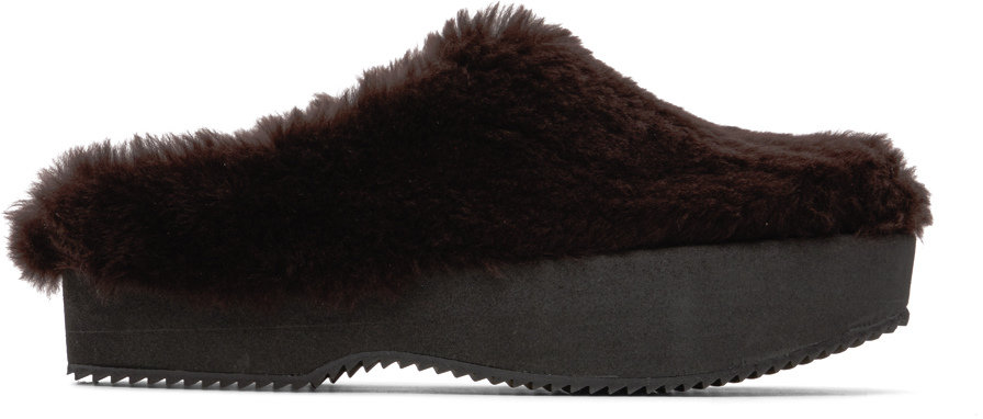 Brown Shearling Slippers