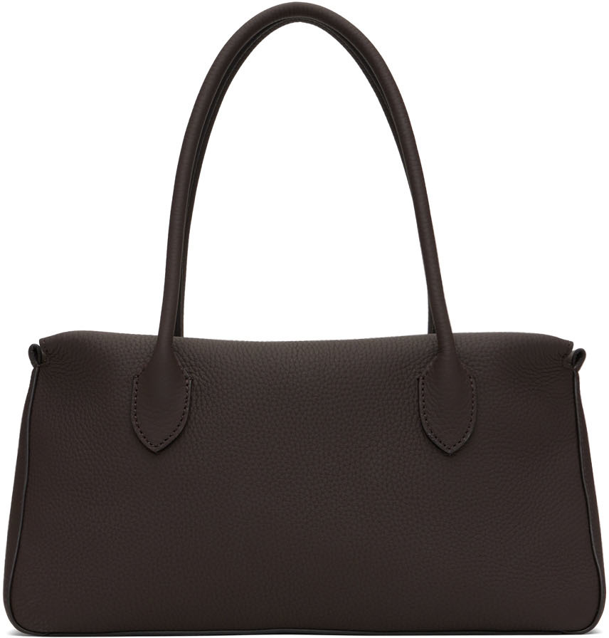 The Row Pebbled Leather Top Handle Bag In Espresso ModeSens