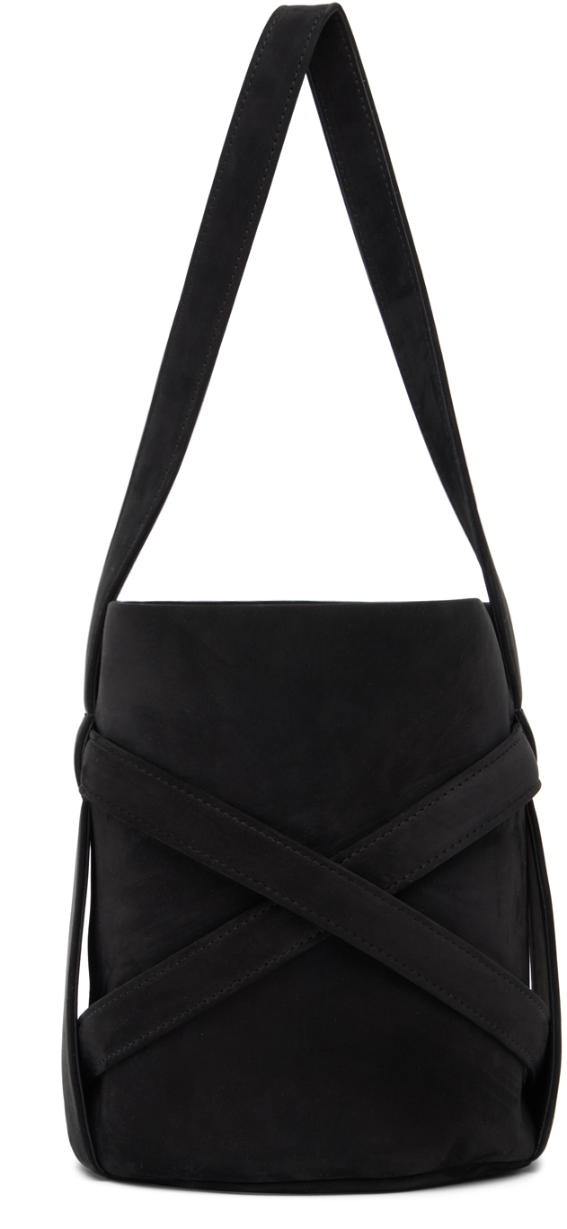 The Row Black Mini Leo Bucket Bag