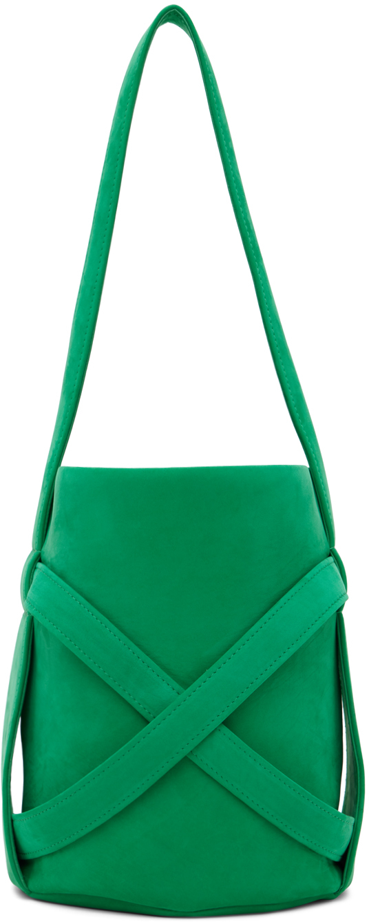 The Row Green Mini Leo Bucket Bag