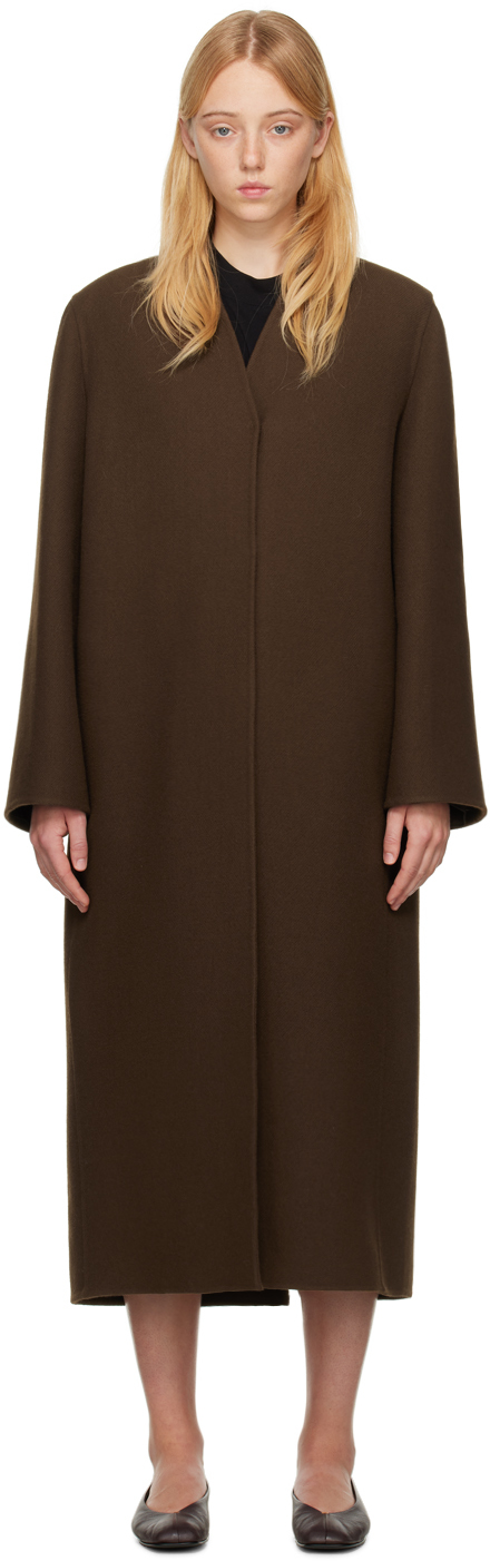 Brown Ceren Coat by The Row on Sale