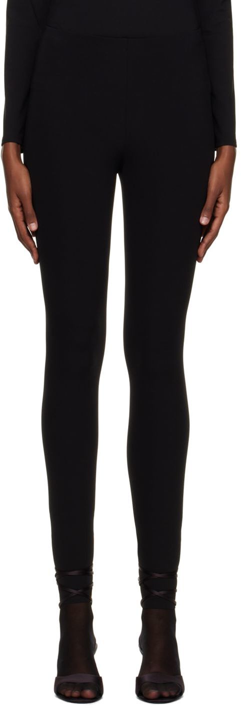 The Row: Black Lanza Leggings | SSENSE