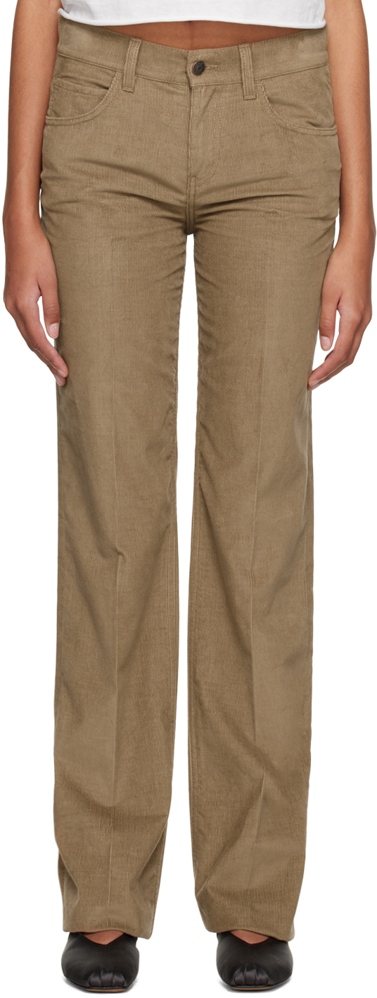 Taupe Carlyl Trousers by The Row on Sale