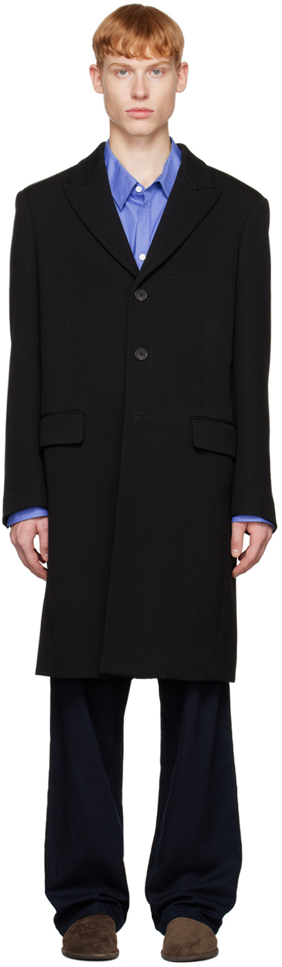 The Row Black Hugh Coat | Smart Closet