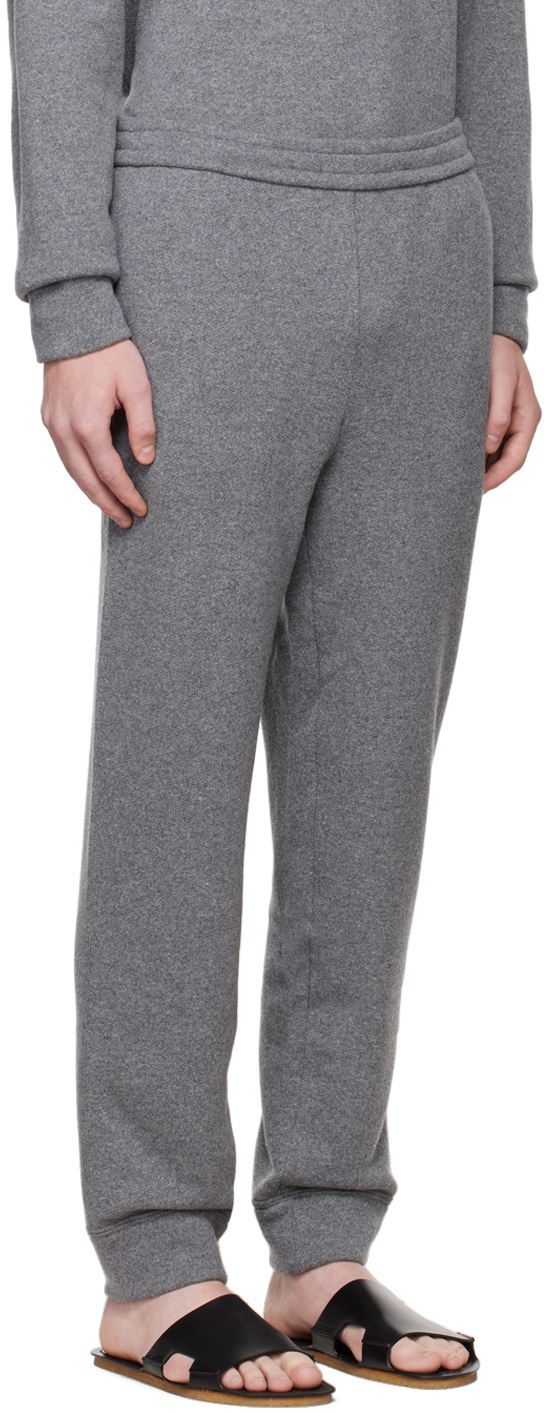 The Row Lusaka Tapered Virgin Wool Sweatpants In Gry Grey