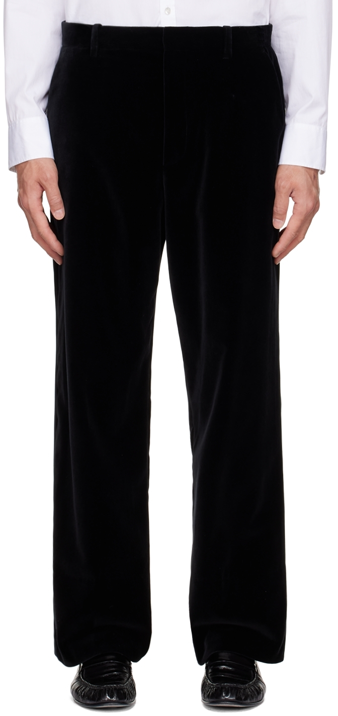 The Row Black Gustavo Trousers In Blk Black