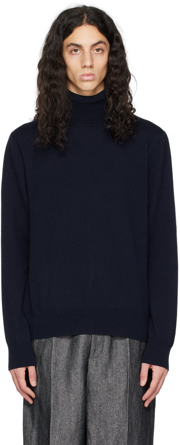 The Row: Navy Starnes Turtleneck | SSENSE UK