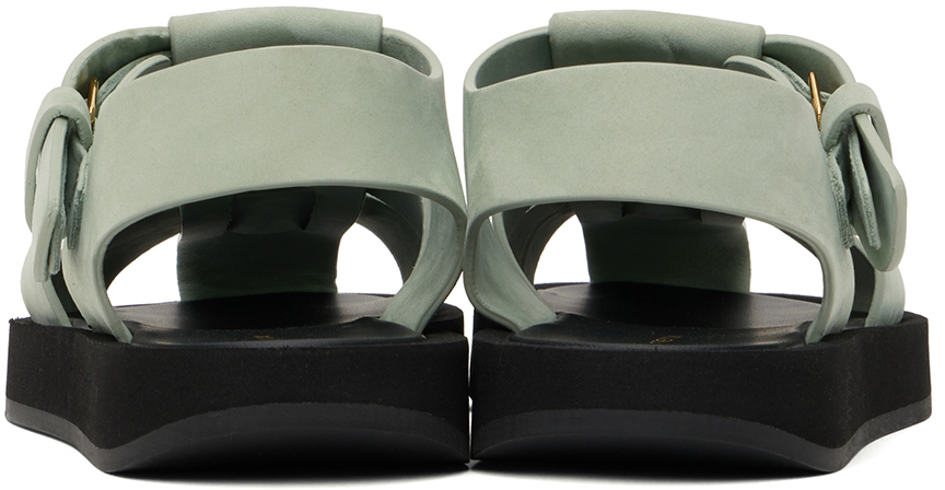 The Row Kids Gray Fisherman Sandals In Acq Aqua