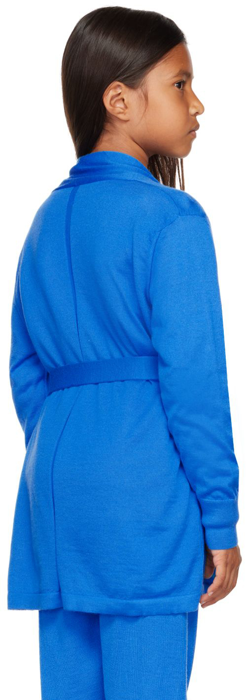 The Row Kids Blue Huey Cardigan In Azb Azure Blue