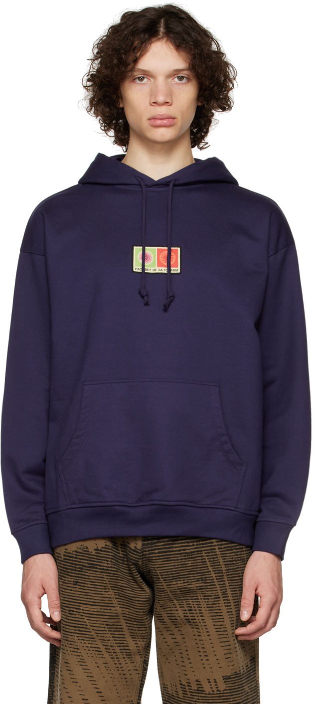 Rassvet: Navy Graphic Patch Hoodie | SSENSE UK