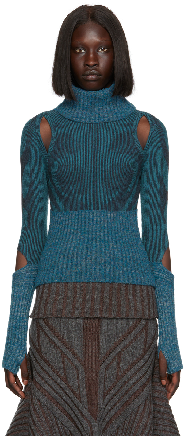 Blue Illusion Turtleneck