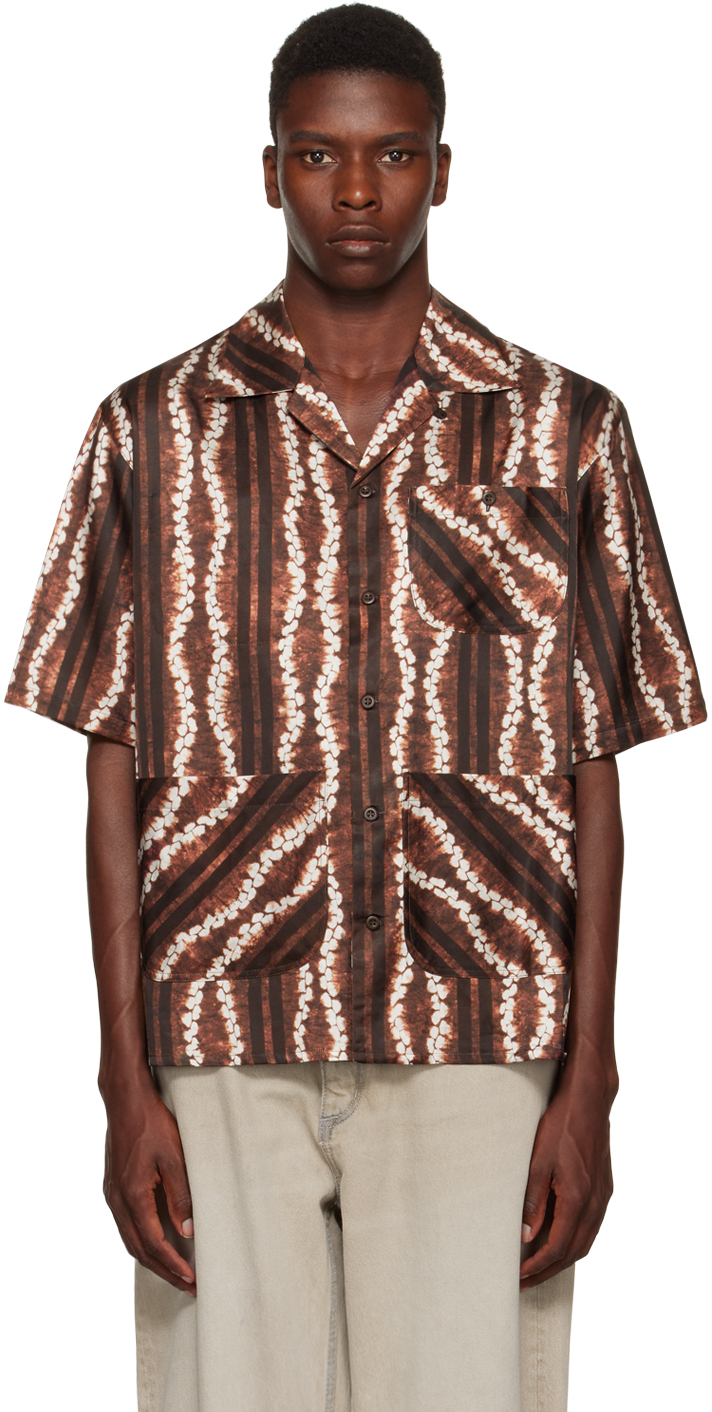 Brown Aloha Shirt by Nicholas Daley on Sale