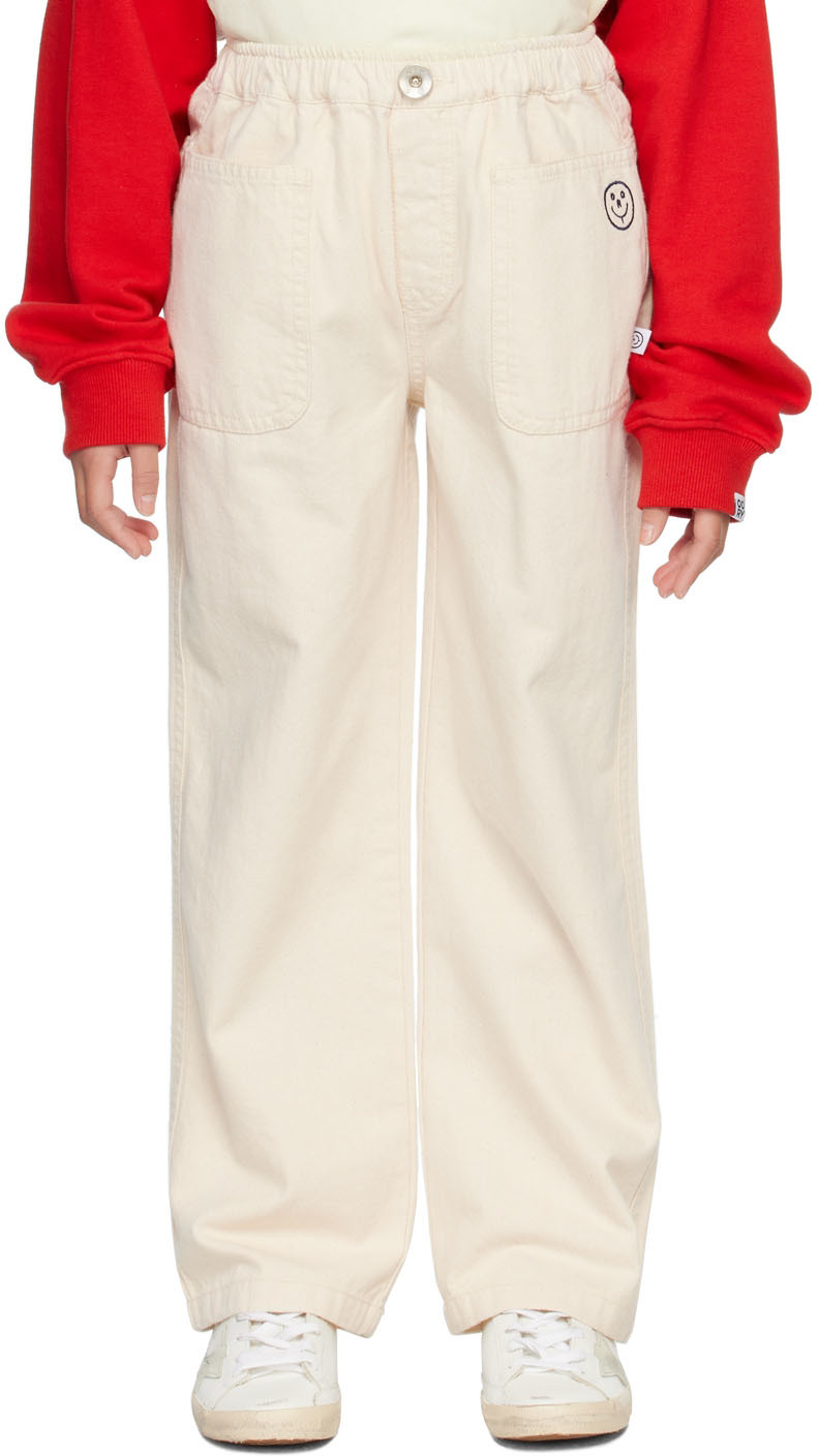 Kids Beige Pocket Pants by OORYKIDS on Sale