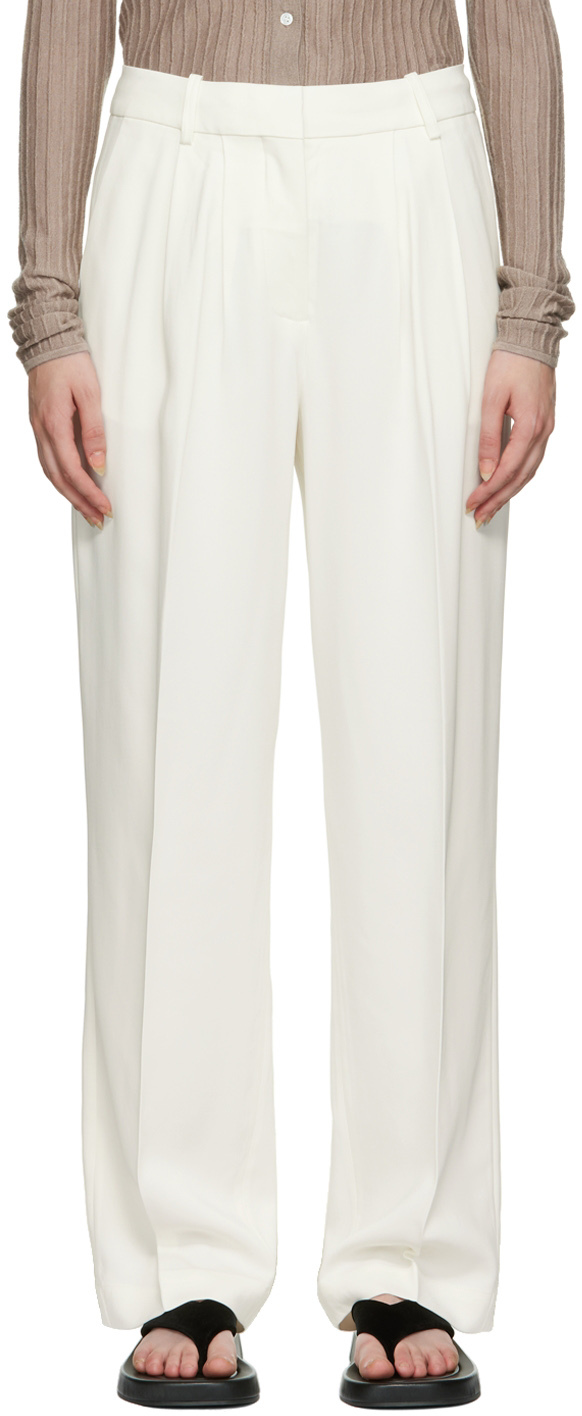 CO White Front Pleat Trousers