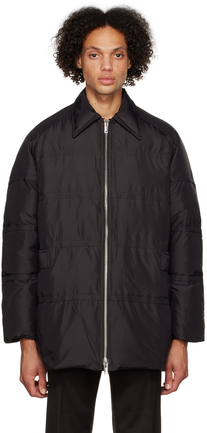 Black Quilted Down Jacket by Cornerstone on Sale