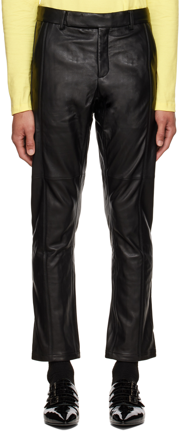 Cornerstone Black Grained Leather Pants
