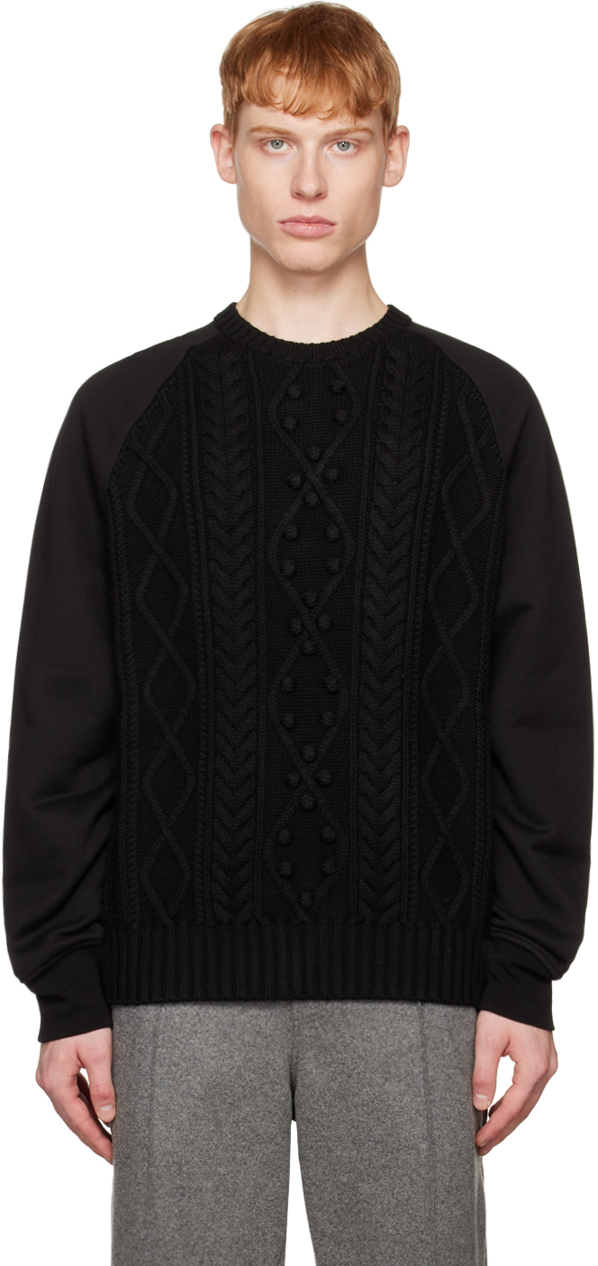 Neil Barrett: Black Hybrid Sweater | SSENSE UK