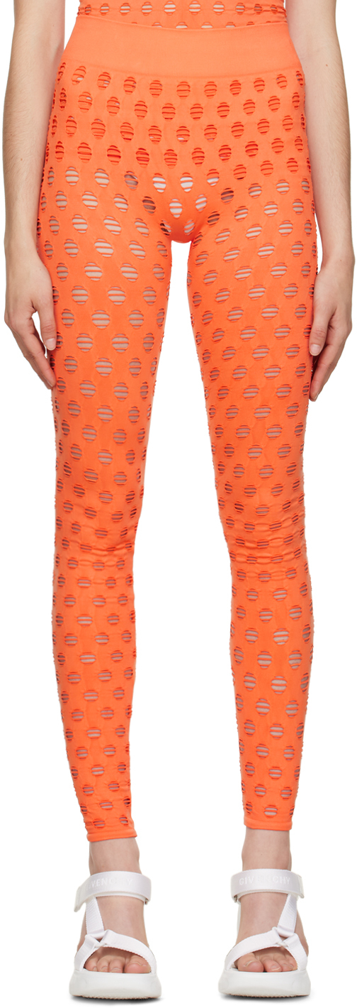 Maisie Wilen Orange Perforated Leggings