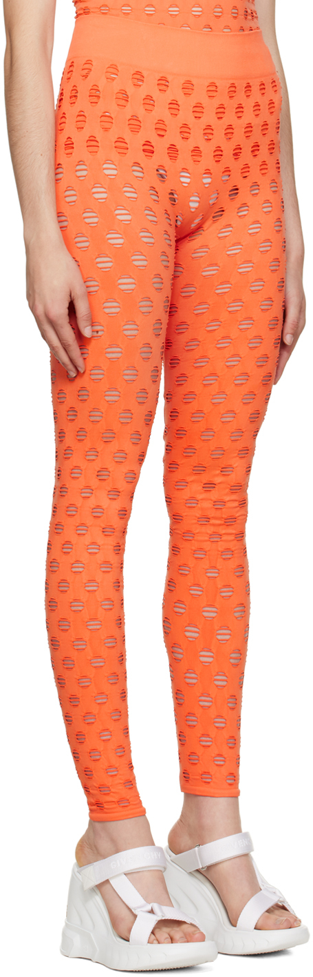 Maisie Wilen  Maisie Wilen Orange Perforated Leggings