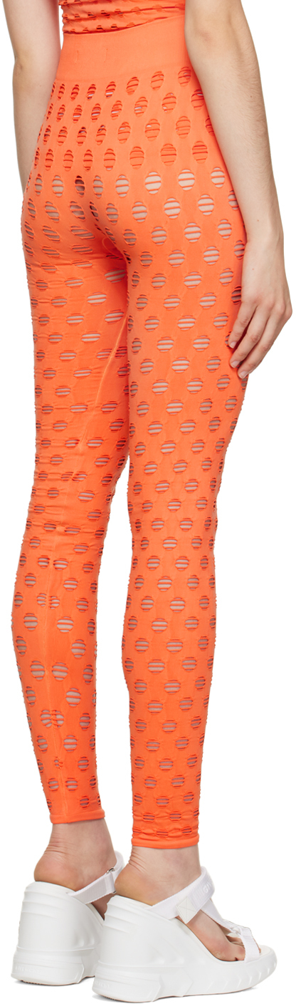 Maisie Wilen  Maisie Wilen Orange Perforated Leggings