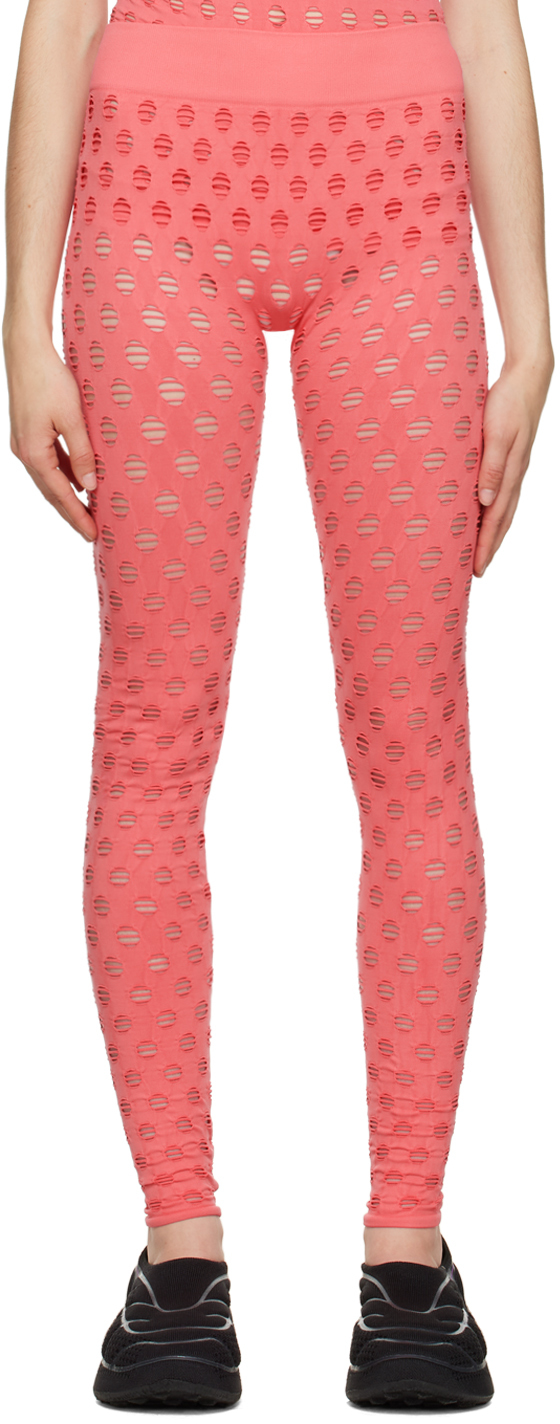 Pink Perforated Leggings