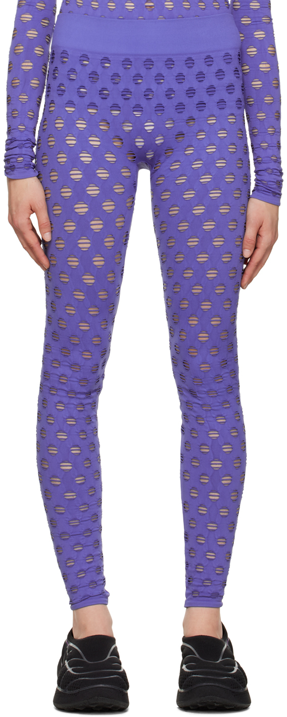 MAISIE WILEN Blue Perforated Leggings - ShopStyle
