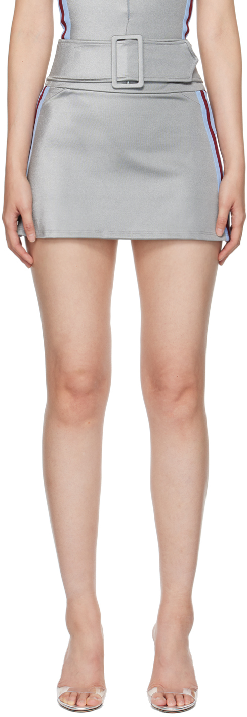Maisie Wilen Gray Magnet Miniskirt