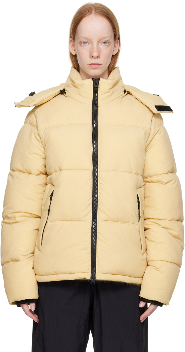 Beige Hooded Puffer Jacket