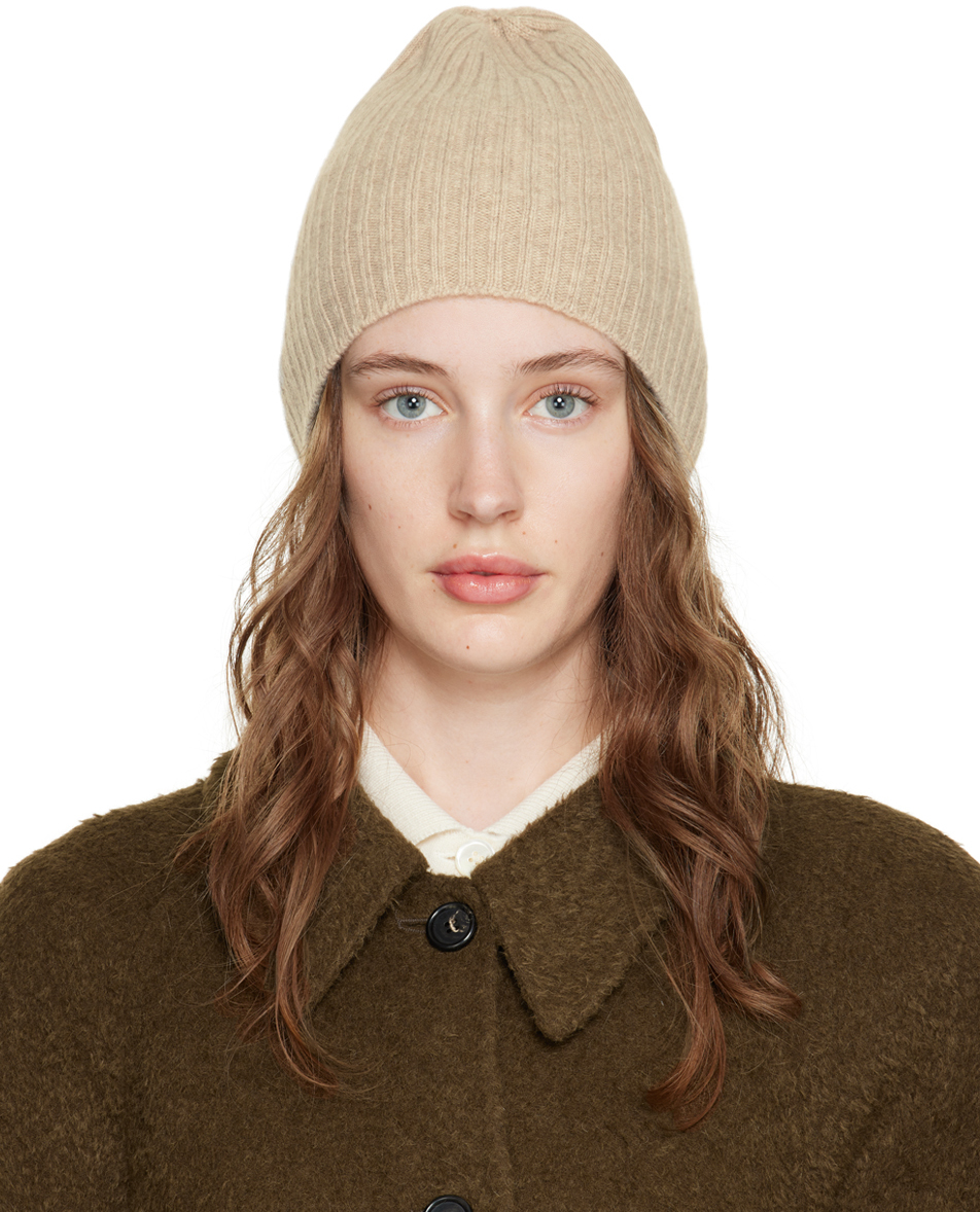 Arch The Beige Rib Knit Beanie