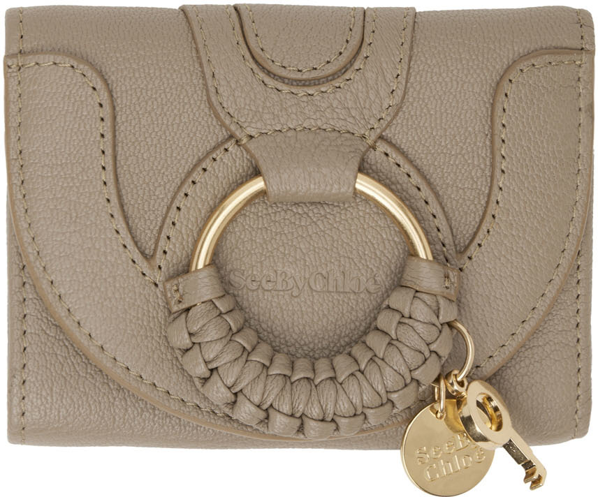 Gray Hana Compact Wallet by See by Chloé on Sale