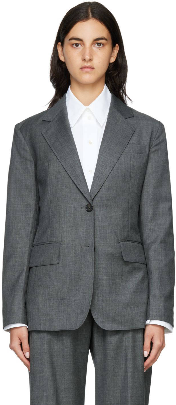 Gray Single-Breasted Blazer Ssense Donna Abbigliamento Cappotti e giubbotti Giacche Blazer 