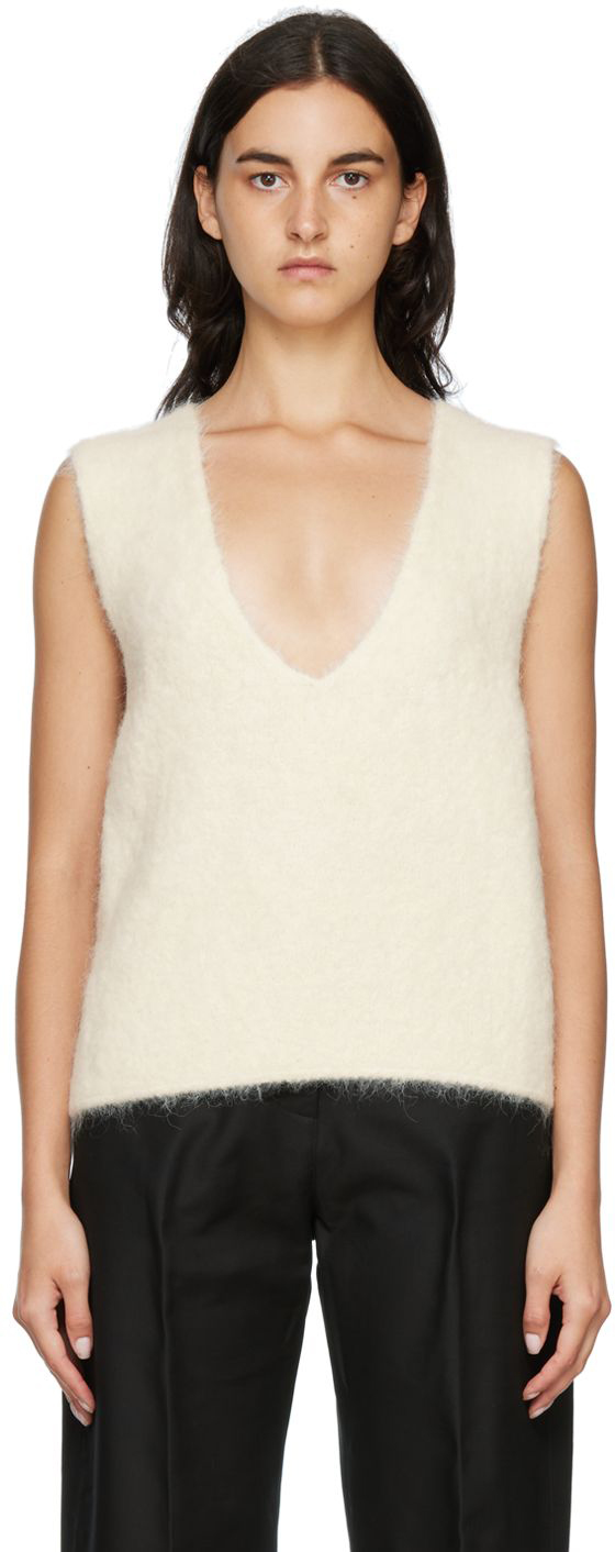 Arch The SSENSE Exclusive Off-White Cropped Vest