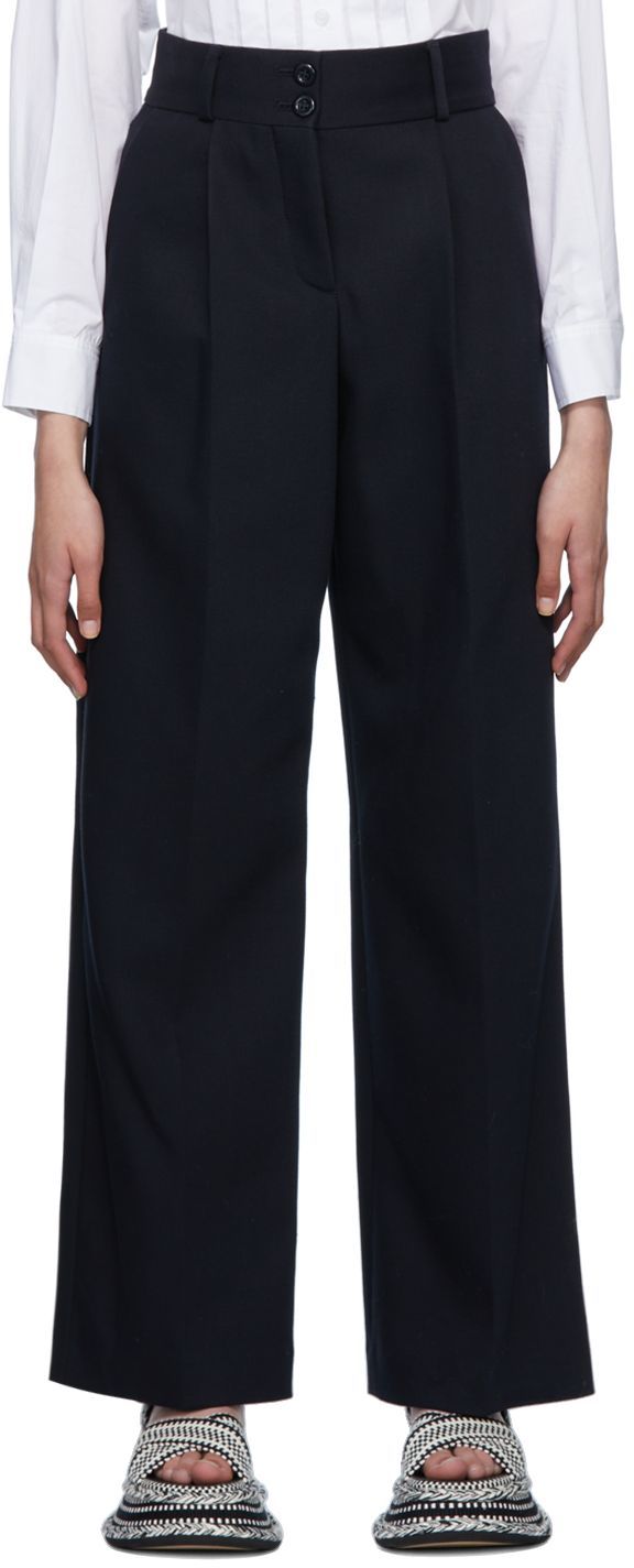 See by Chloé Navy Wide Leg Tailored Trousers