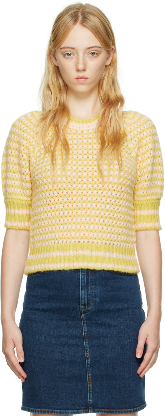See by Chloé Yellow & Pink Striped Sweater